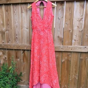 Custom bold red maxi dress